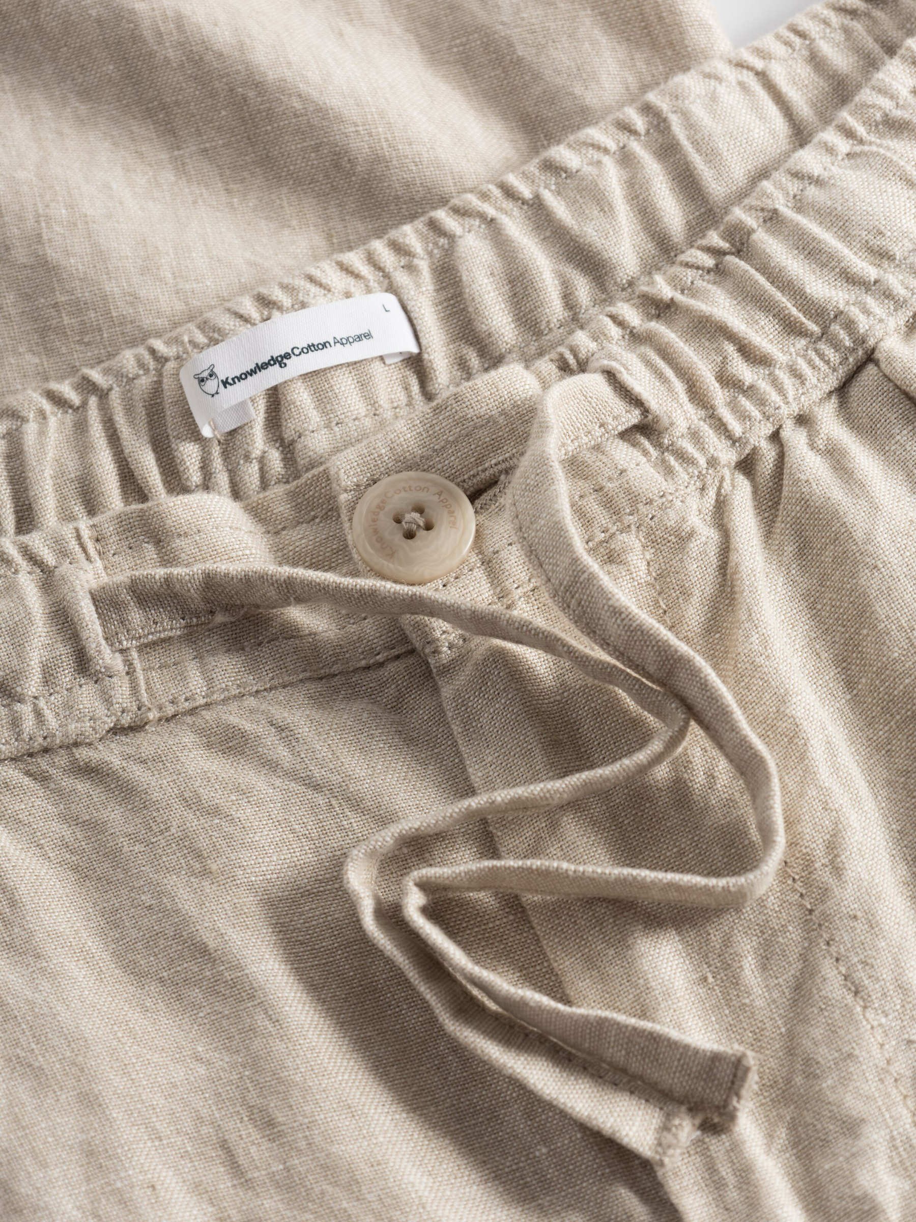 Hose Fig Loose Linen Pant yarndyed light feather gray Knowledge Cotton Apparel