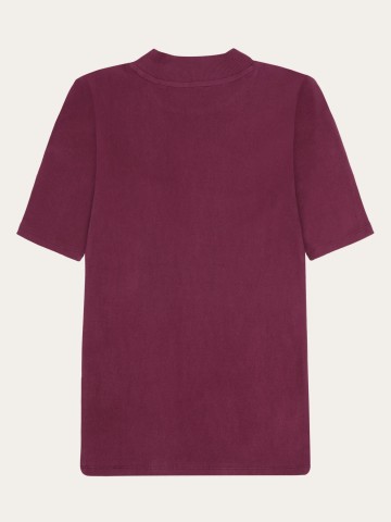 T-Shirt Rib High Neck Short Sleeved fig Knowledge Cotton Apparel