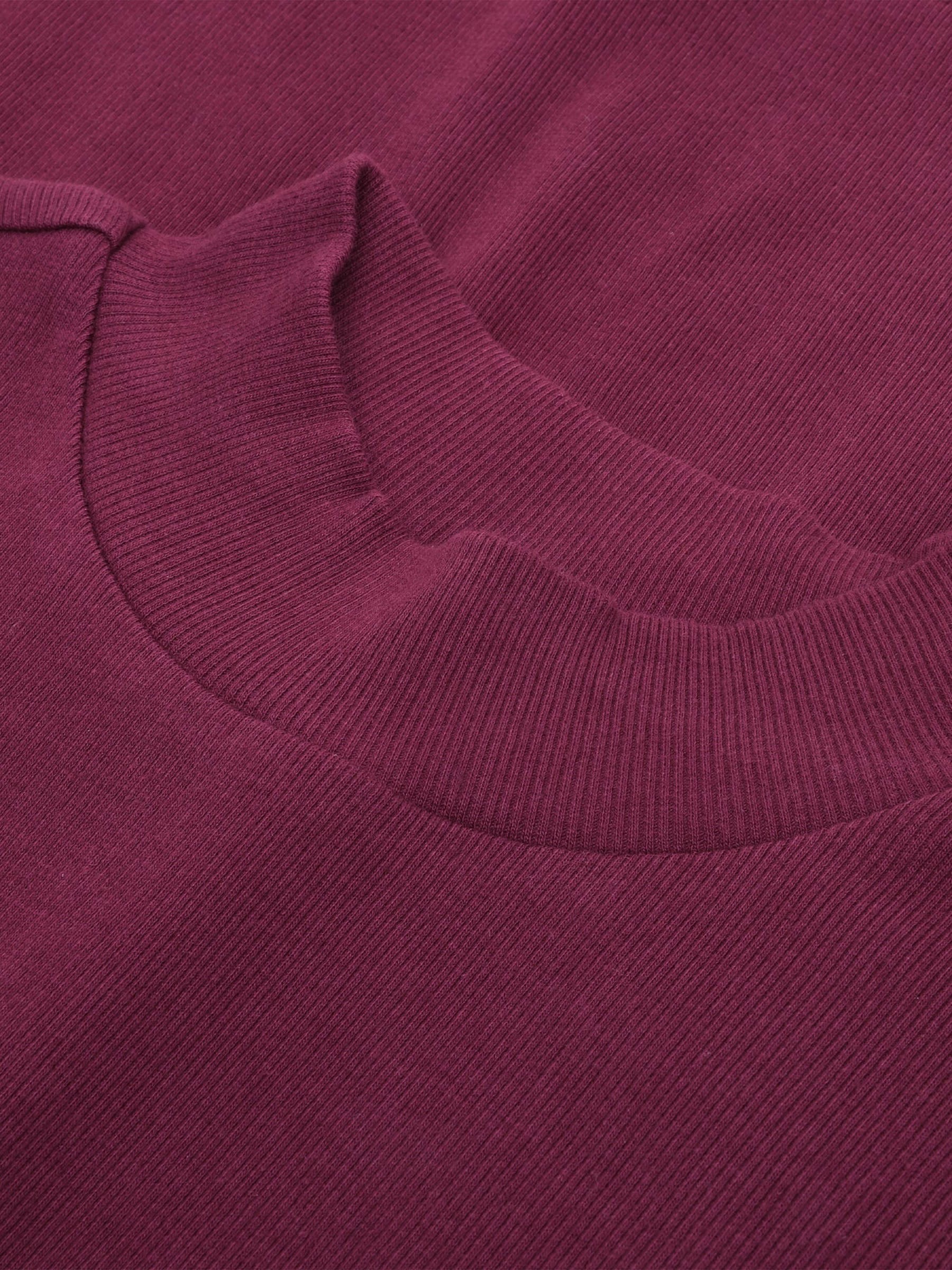 T-Shirt Rib High Neck Short Sleeved fig Knowledge Cotton Apparel