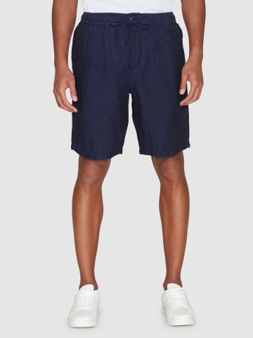 Hose Fig Loose Linen Shorts yarndyed total eclipse Knowledge Cotton Apparel