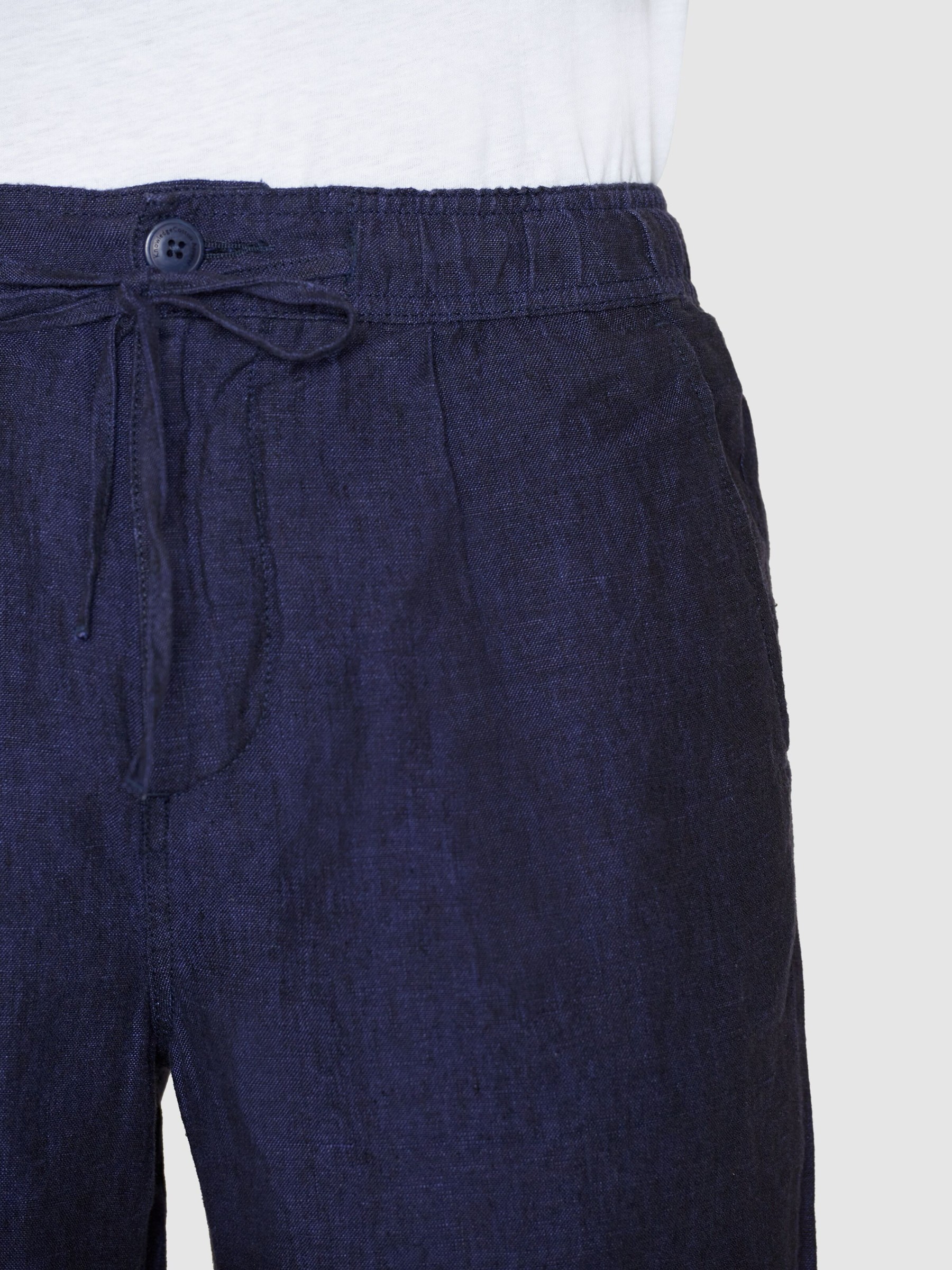 Hose Fig Loose Linen Shorts yarndyed total eclipse Knowledge Cotton Apparel
