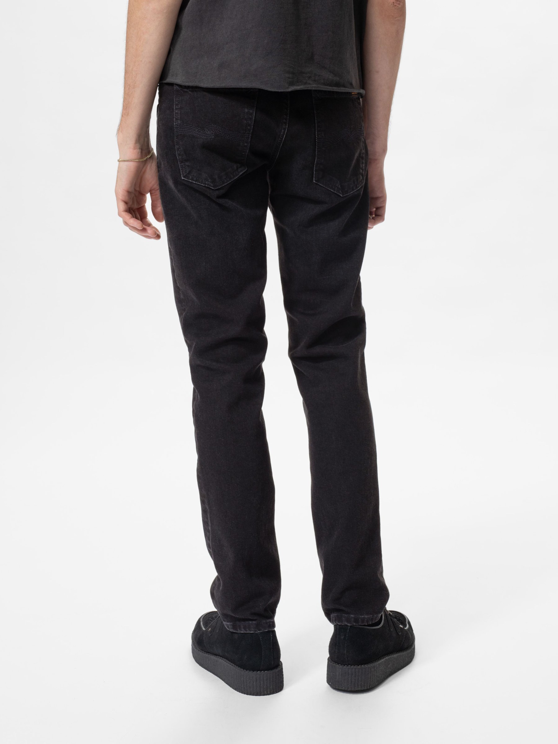 Jeanshose Solid Ollie black steel Nudie Jeans