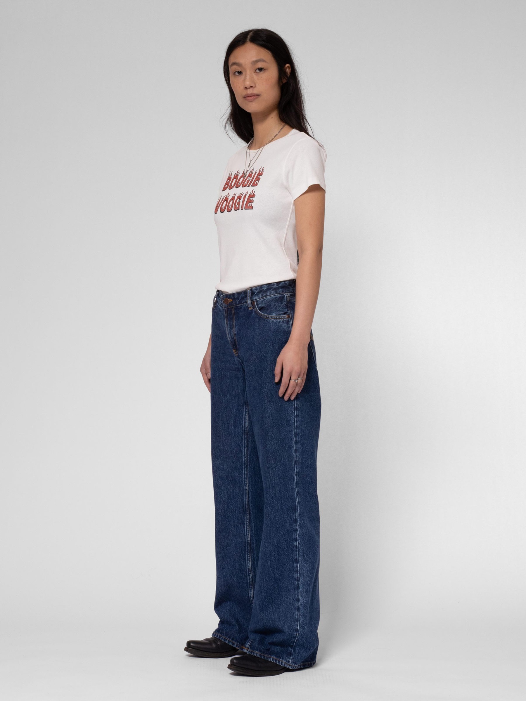 Jeanshose Wide Heidi evening jazz Nudie Jeans