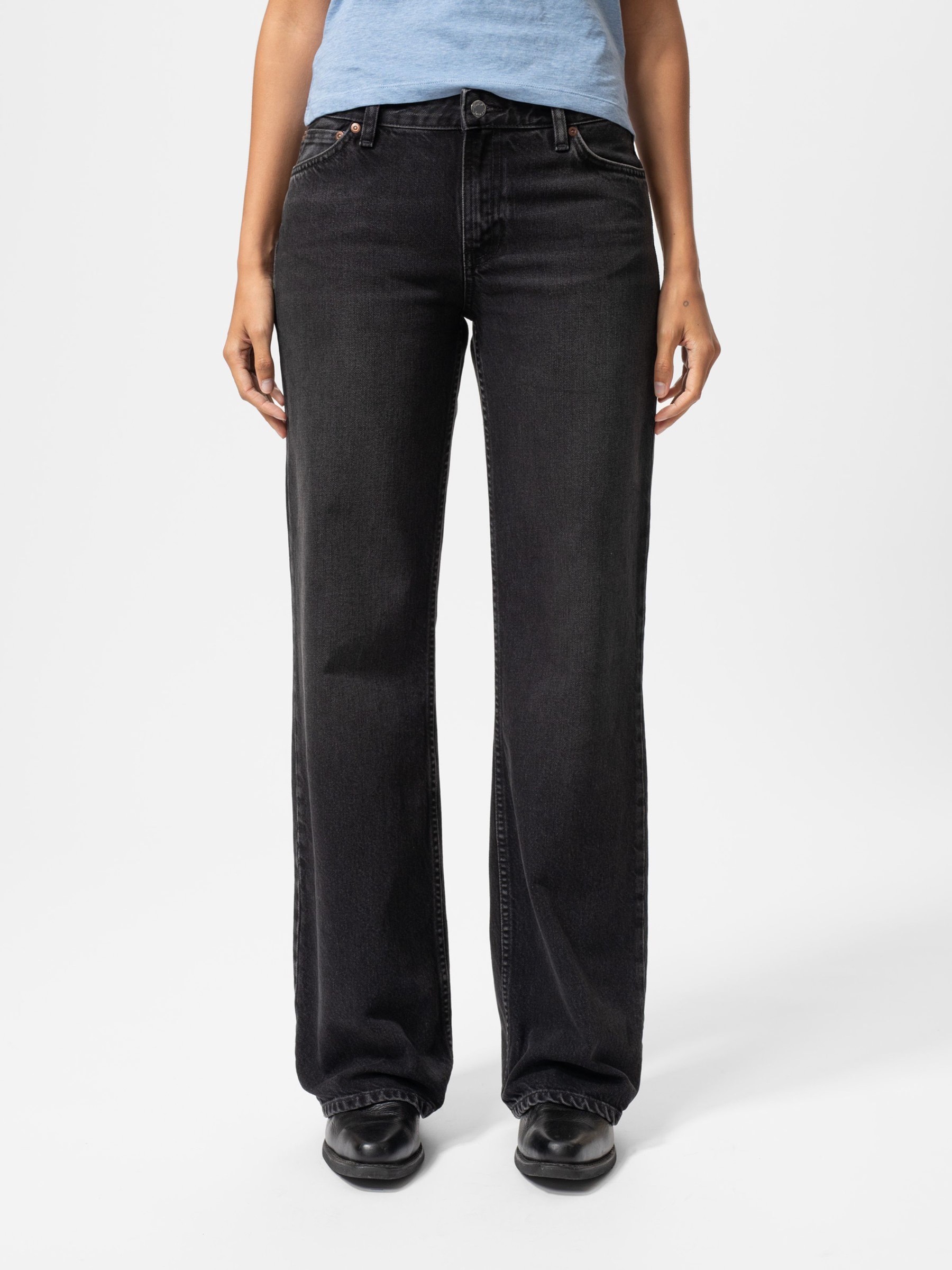 Jeanshose Wide Heidi slow black Nudie Jeans