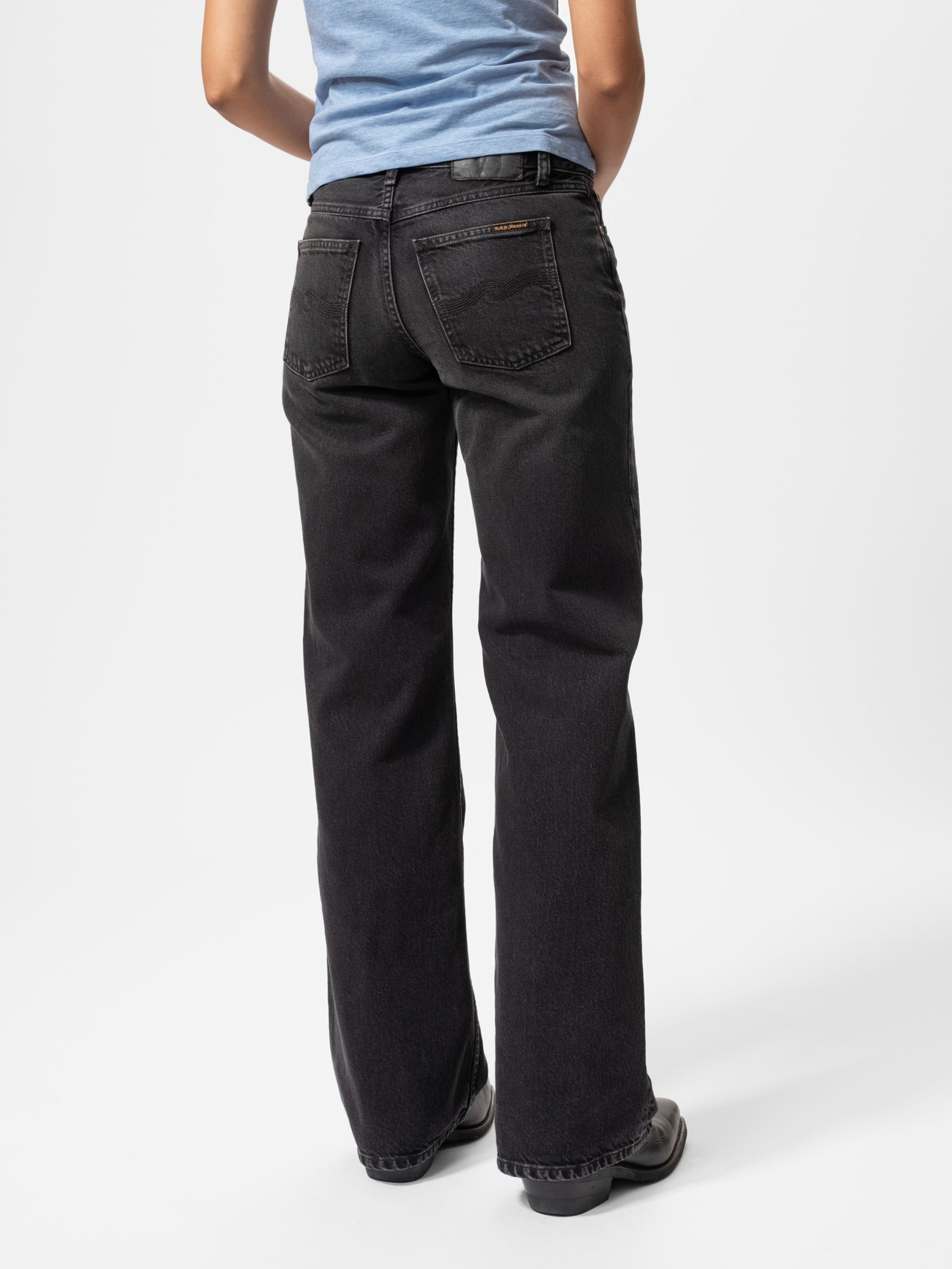 Jeanshose Wide Heidi slow black Nudie Jeans
