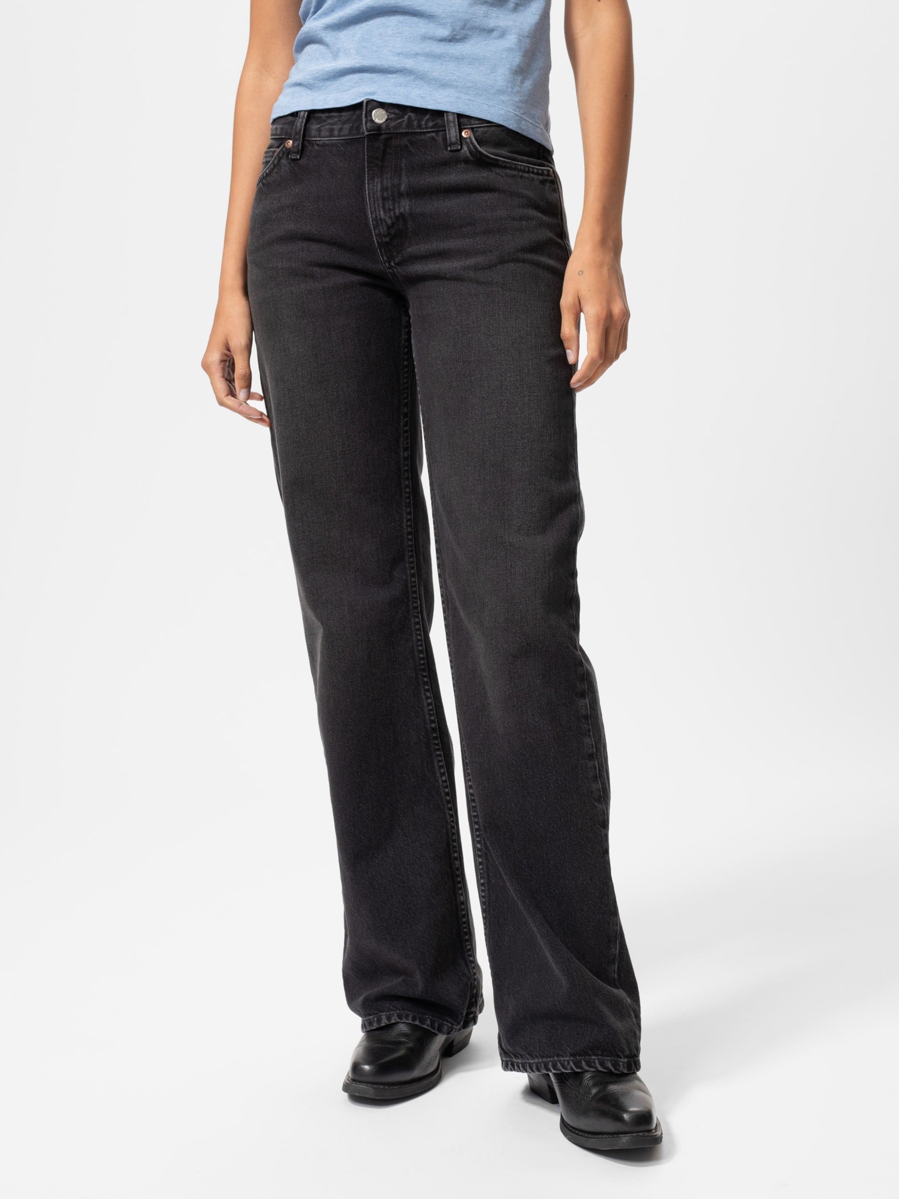 Jeanshose Wide Heidi slow black Nudie Jeans