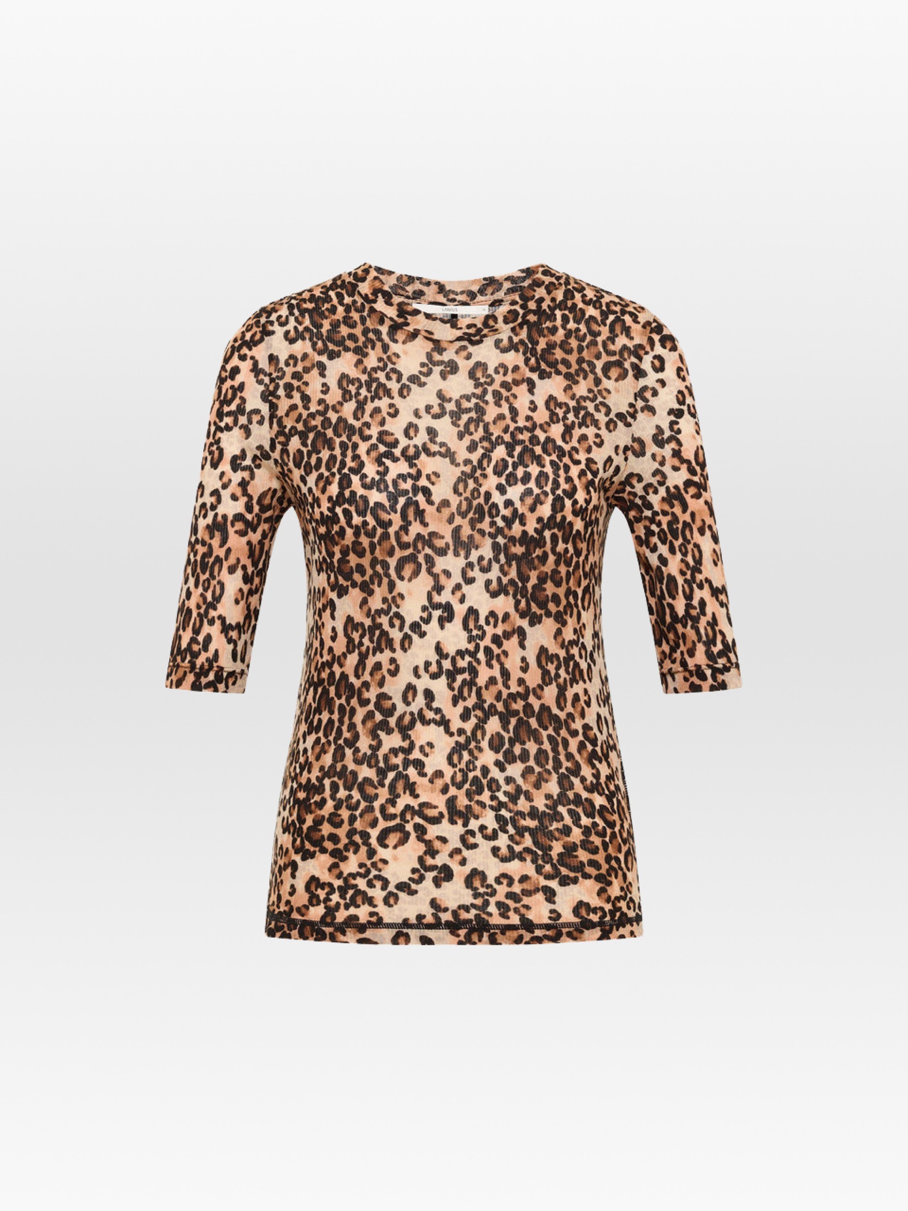 T-Shirt Stehkragenshirt aus TENCEL print leo Lanius