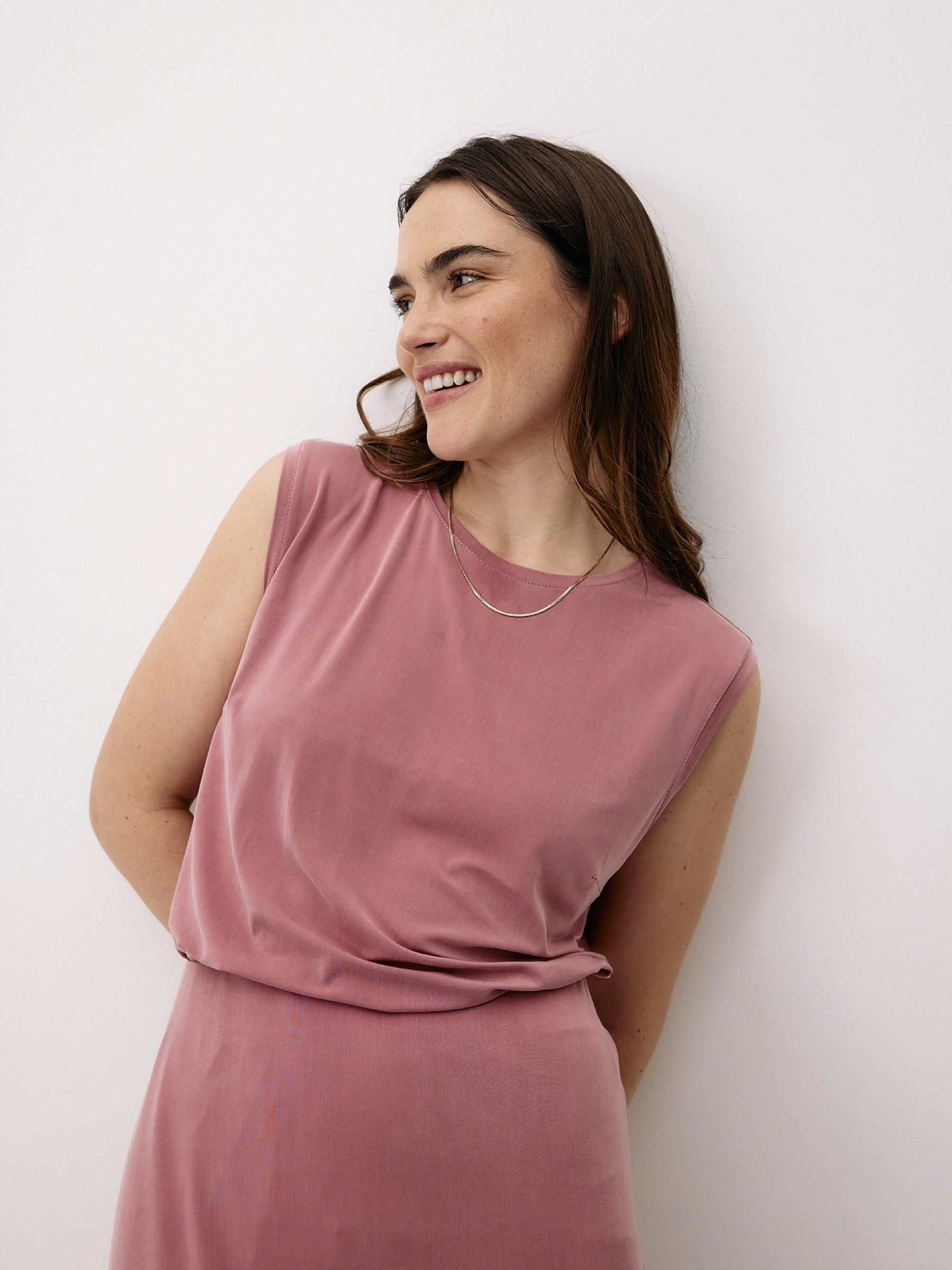 Cupro Sleeveless Top blush rose Moya Kala
