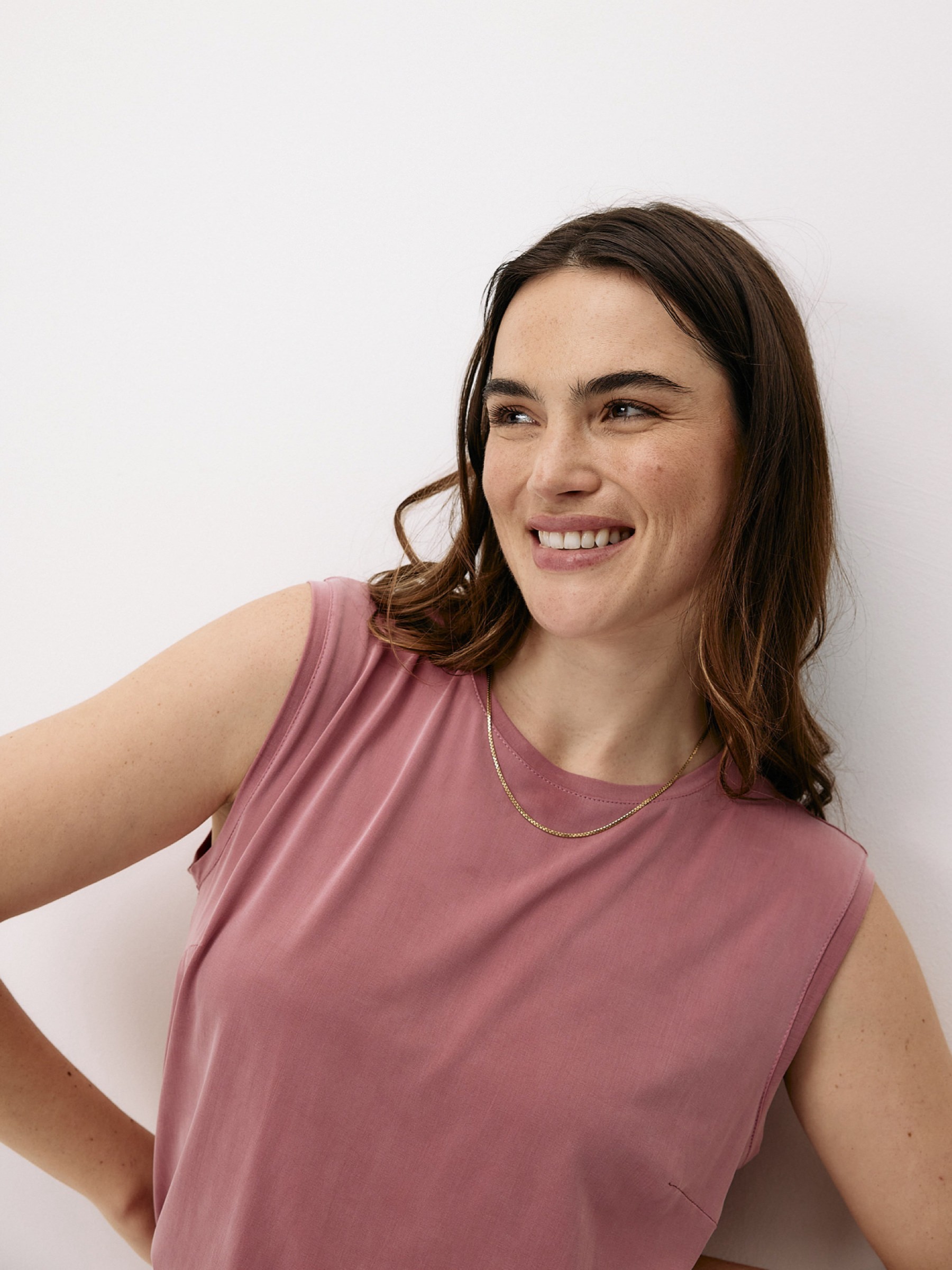 Cupro Sleeveless Top blush rose Moya Kala