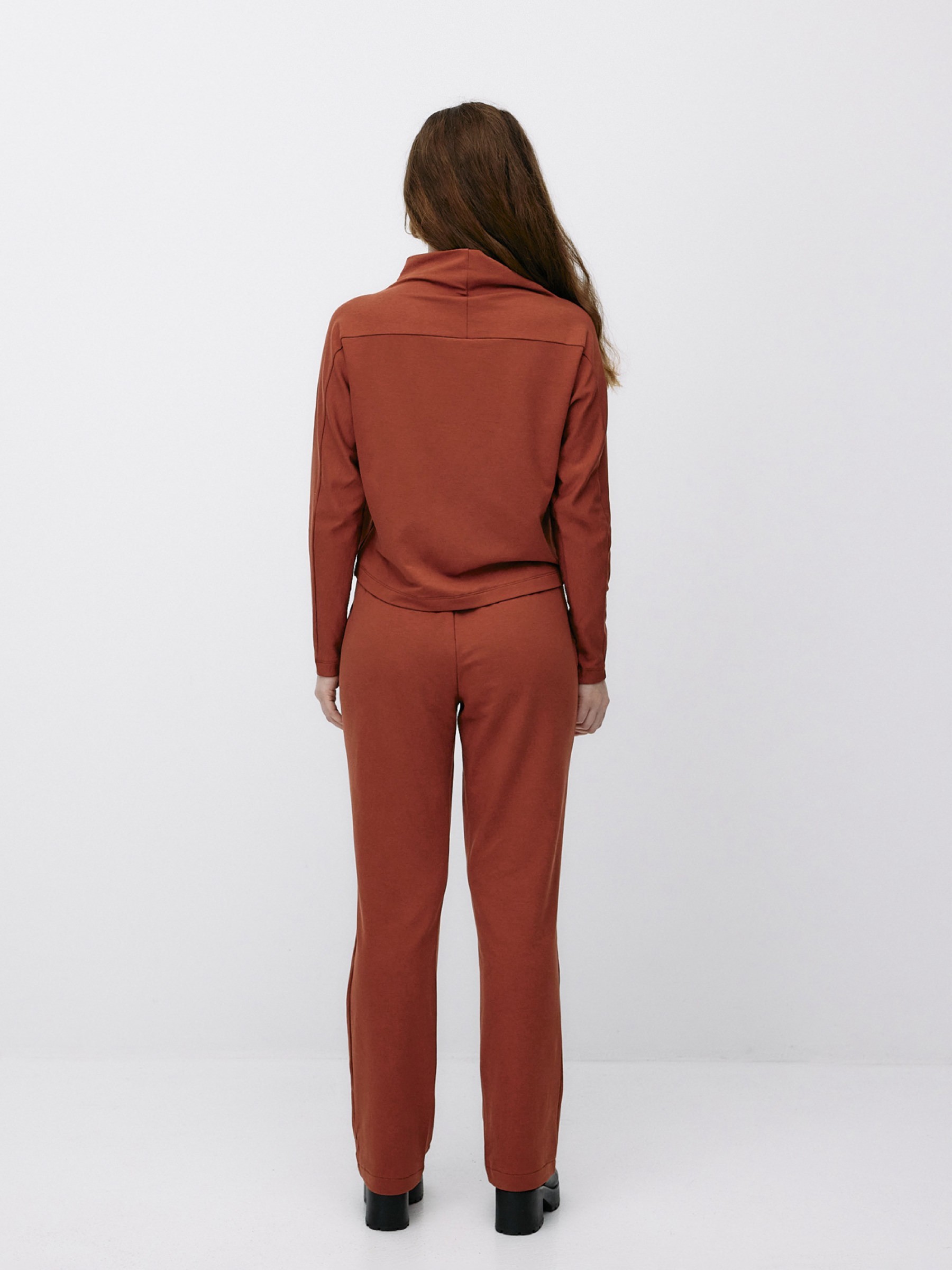 Pullover Formal Crop Sweater red camel Moya Kala