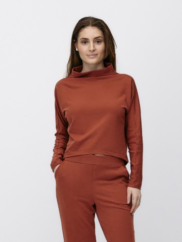 Pullover Formal Crop Sweater red camel Moya Kala