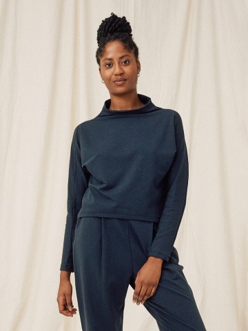 Pullover Formal Crop Sweater blue note Moya Kala