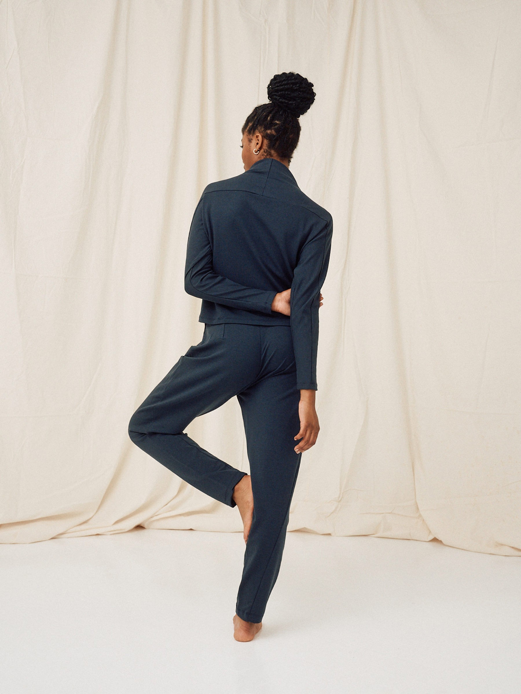 Pullover Formal Crop Sweater blue note Moya Kala