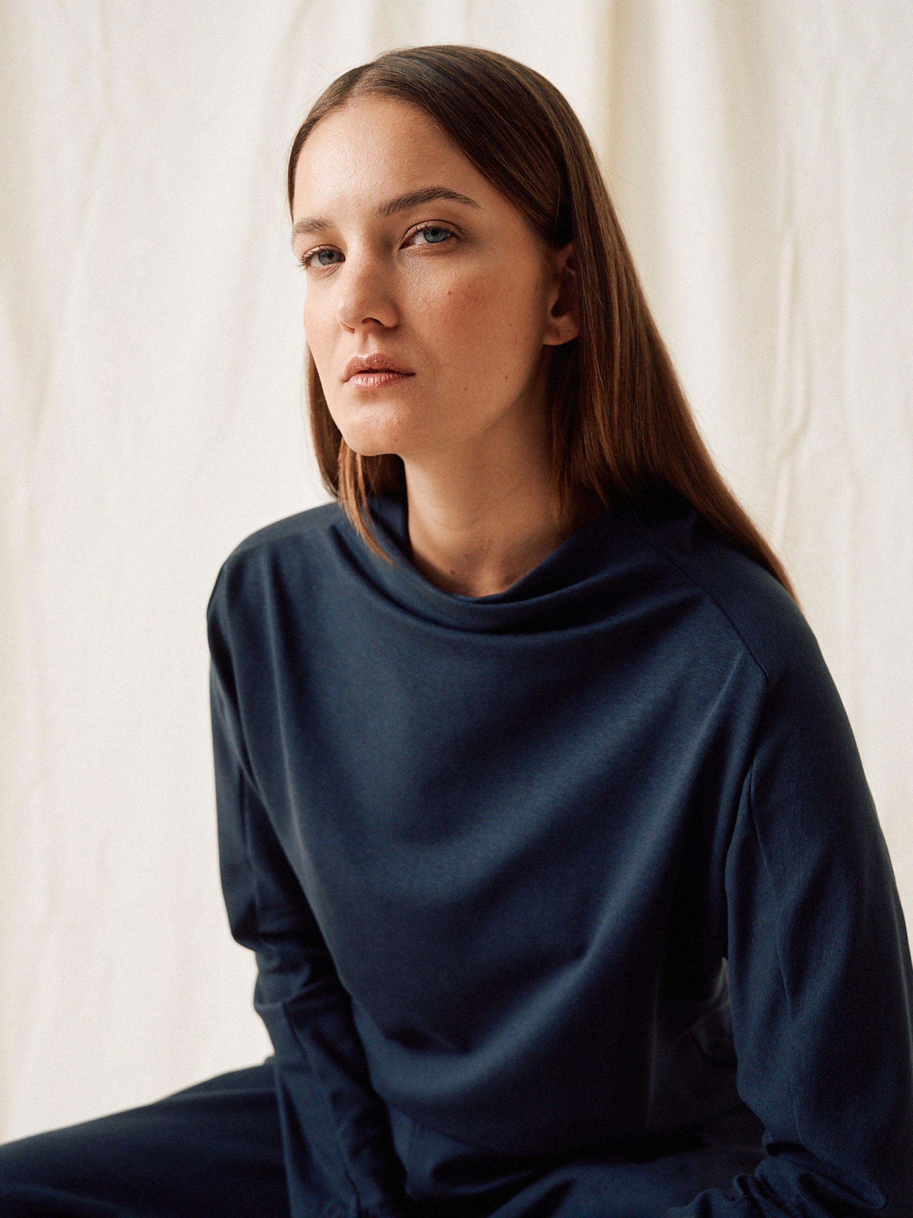 Pullover Formal Crop Sweater blue note Moya Kala