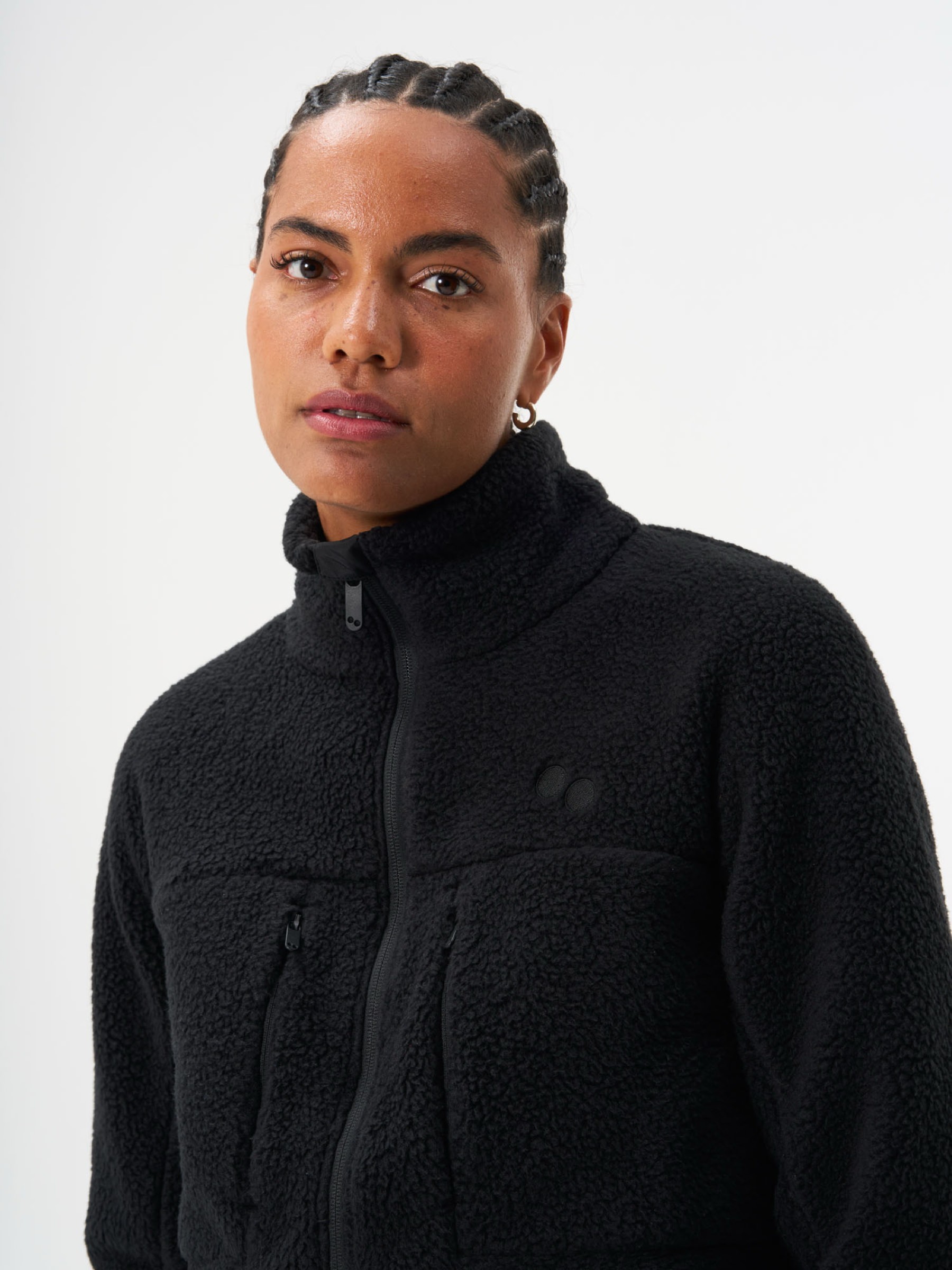 Jacke Fleece Jacket Women peat black pinqponq