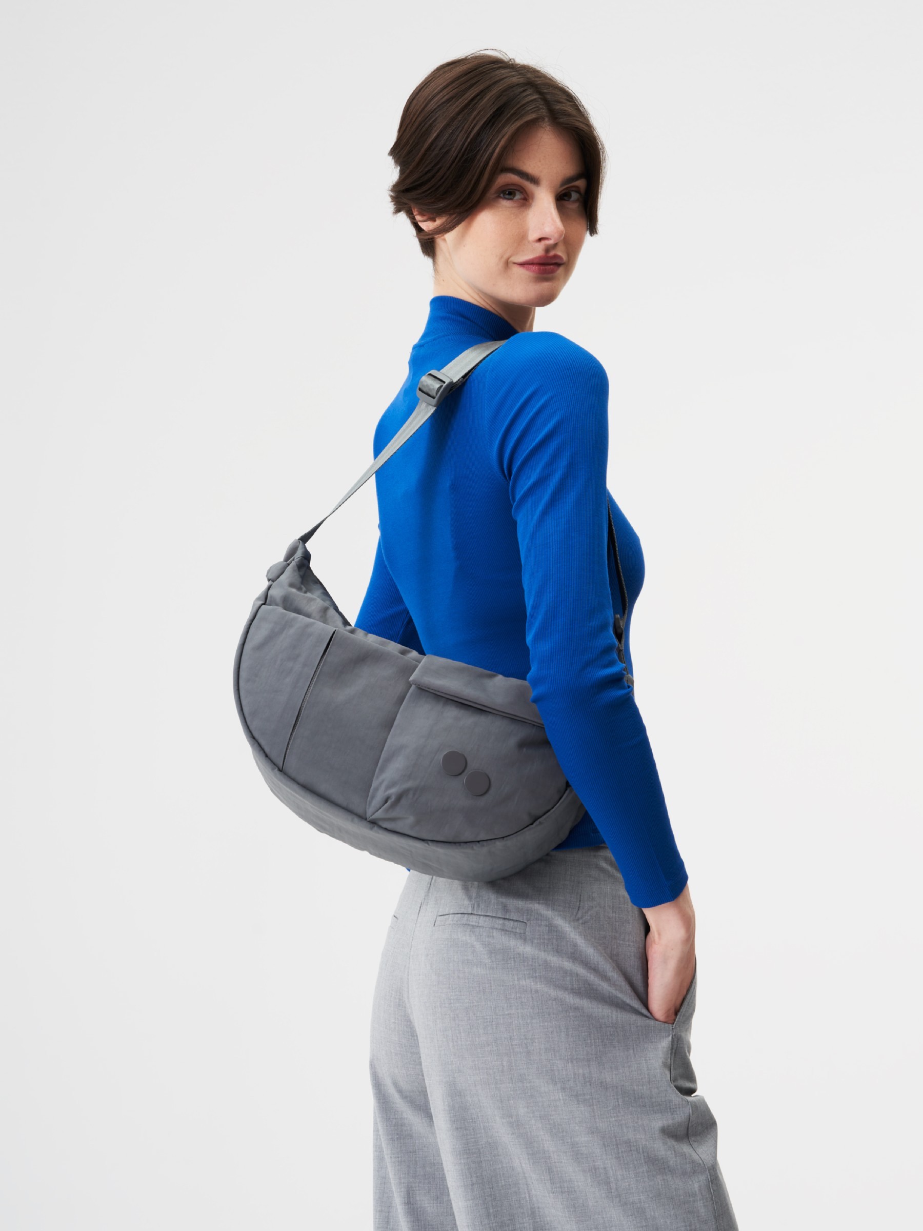 Tasche Krumm Medium crinkle grey pinqponq