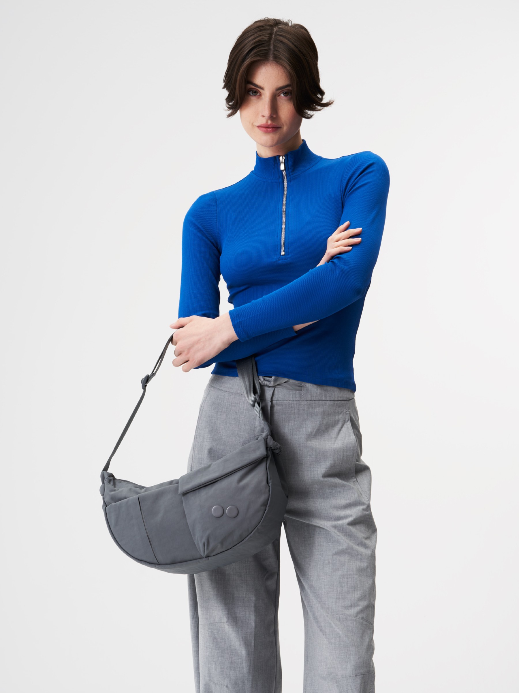 Tasche Krumm Medium crinkle grey pinqponq