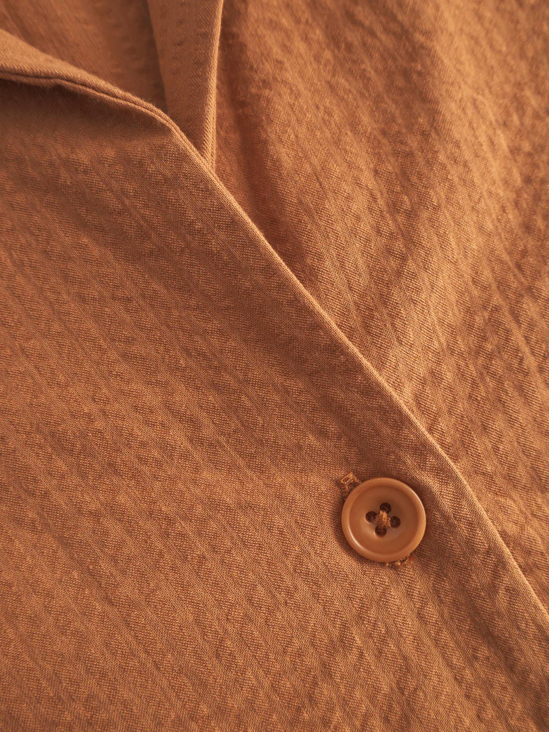 Bluse Cropped Bowling Shirt caramel brown Rotholz