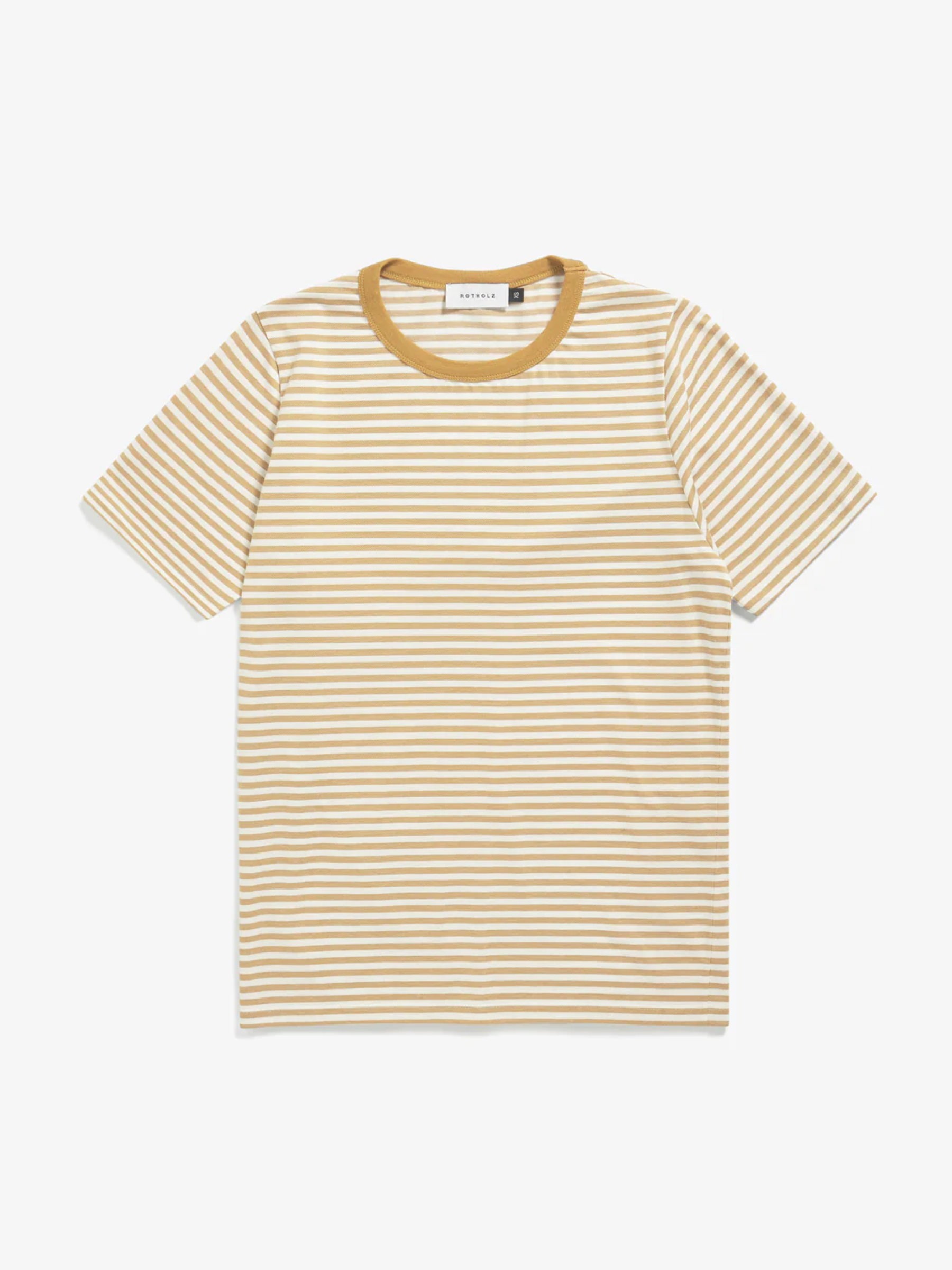 Striped T-Shirt caramel white Rotholz