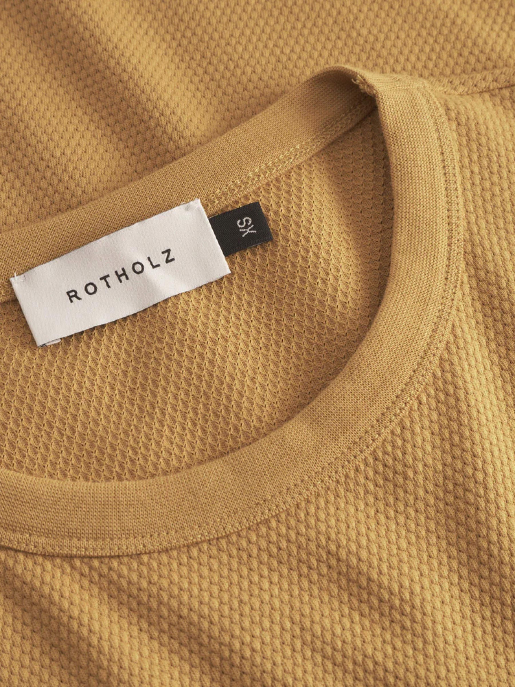 Waffle T-Shirt mustard yellow Rotholz