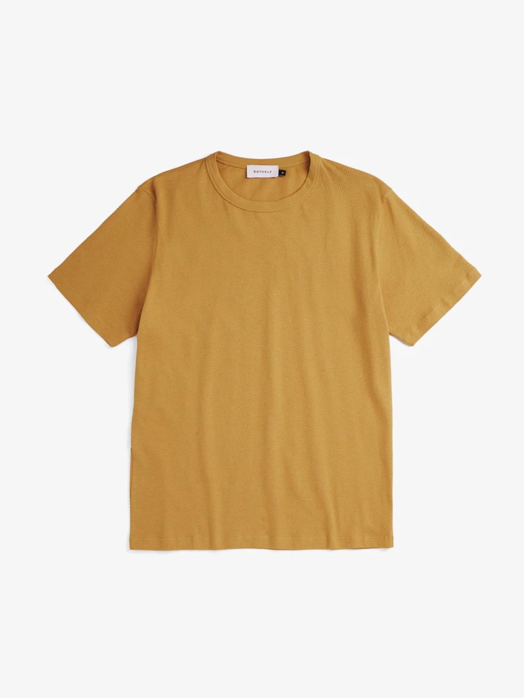 Waffle T-Shirt mustard yellow Rotholz
