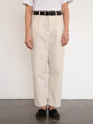 Hose Cropped Pantalone waffle sand Rotholz