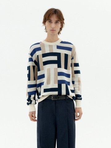 Pullover Khem Knit Sweater field navy Thinking Mu