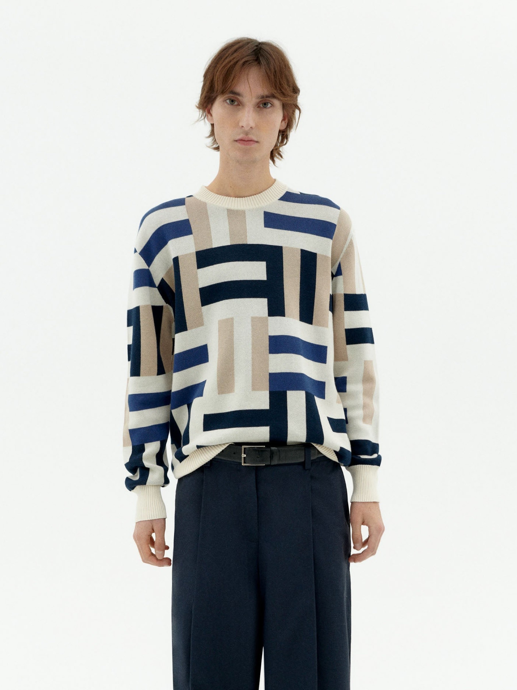 Pullover Khem Knit Sweater field navy Thinking Mu