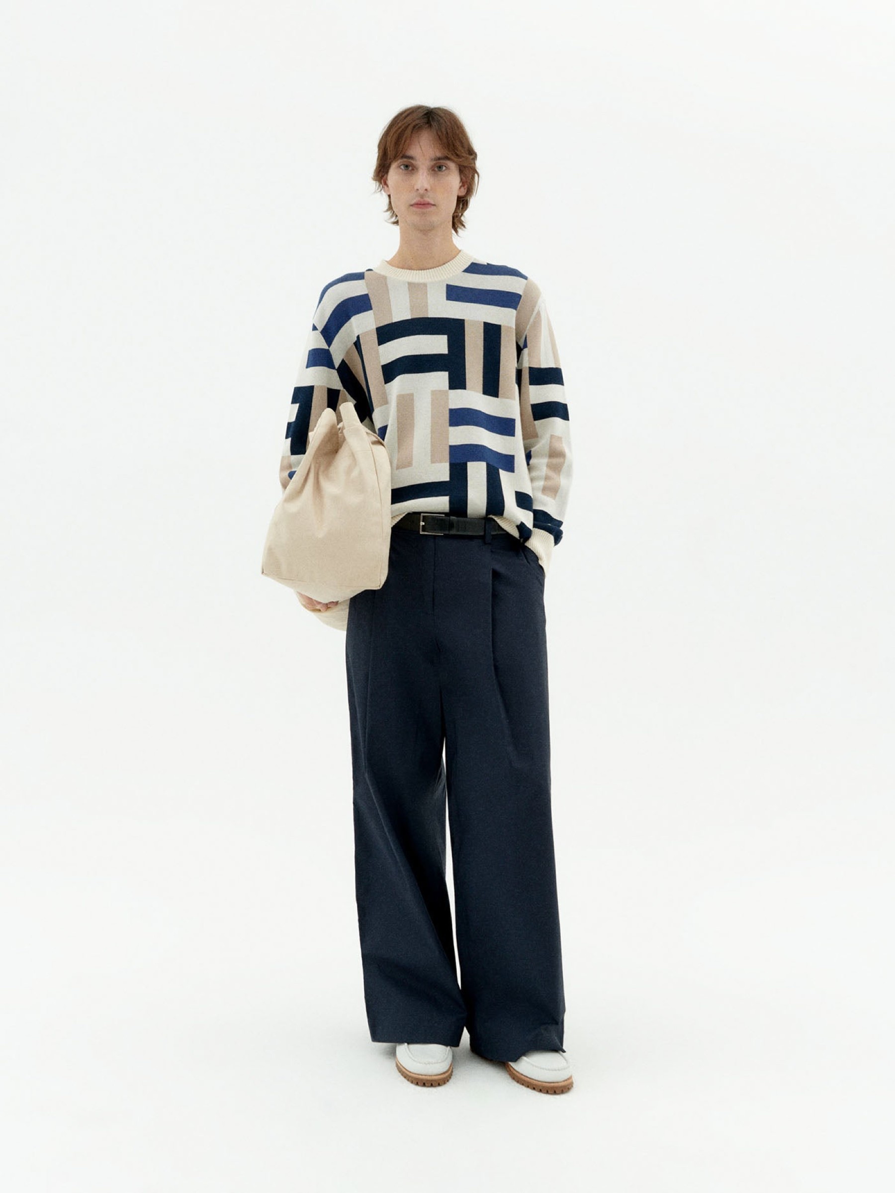 Pullover Khem Knit Sweater field navy Thinking Mu