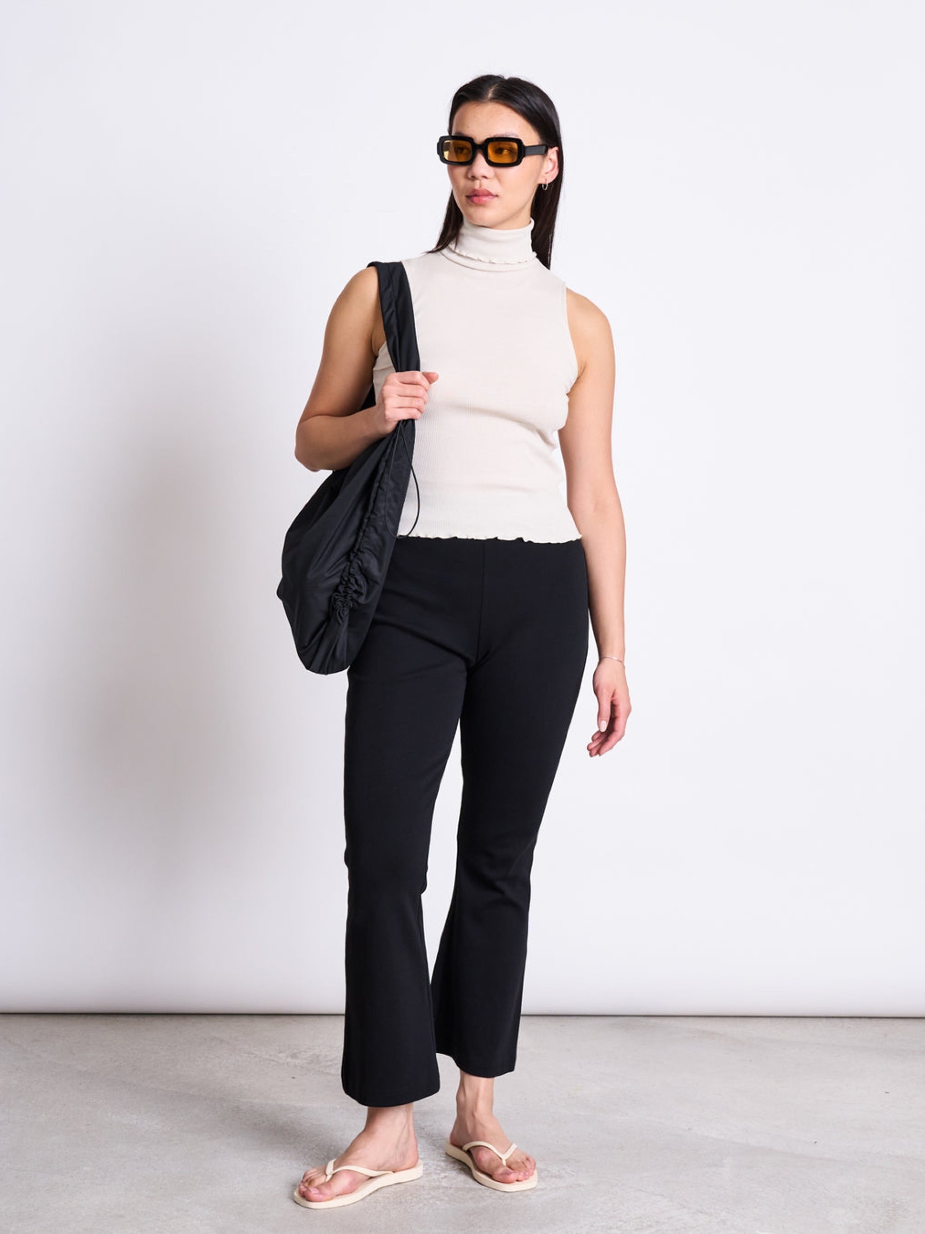 High Neck Rib Top Hav ivory Jan 'n June