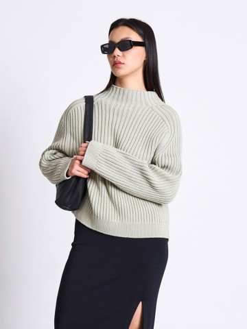Pullover Mock Neck Sweater Fjord vintage lace Jan 'n June