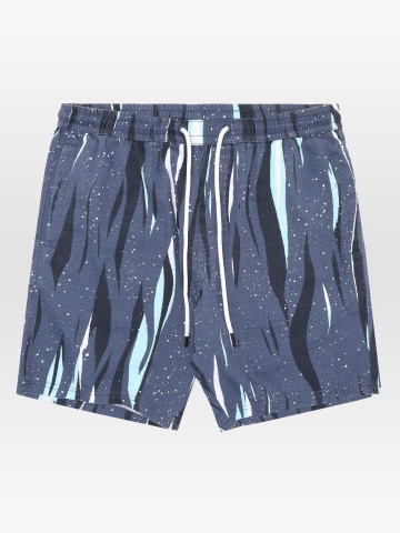 Kurze Hose Shorts Northern Lights aop blue Knowledge Cotton Apparel
