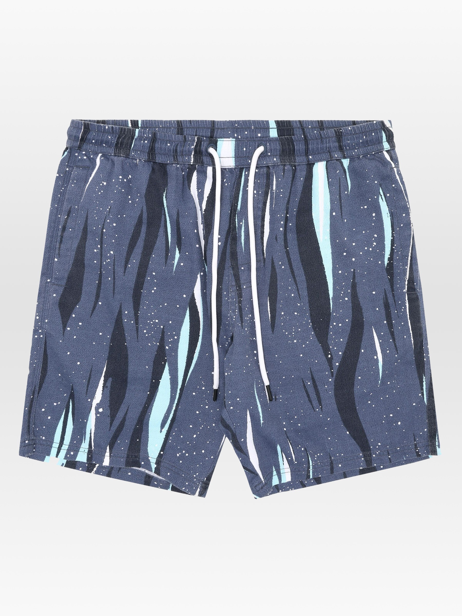 Kurze Hose Shorts Northern Lights aop blue Knowledge Cotton Apparel