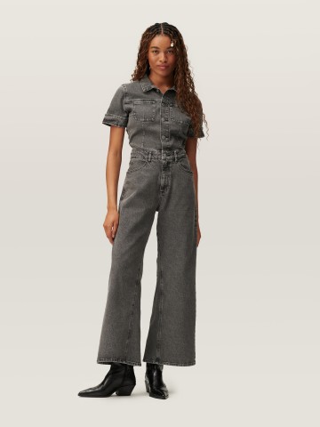 Jumpsuit Twitter Short Sleeve Overall dark grey Dawn Denim