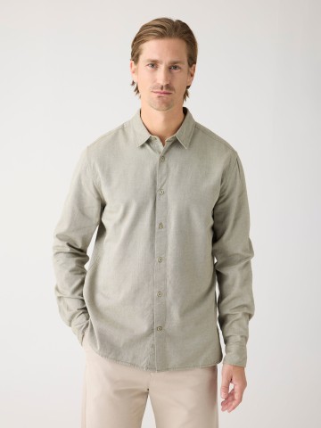Hemd Regular Fit Light Twill Shirt burned olive Knowledge Cotton Apparel