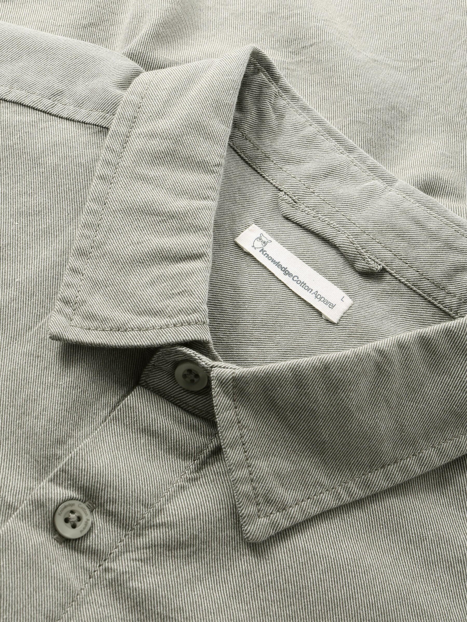 Hemd Regular Fit Light Twill Shirt burned olive Knowledge Cotton Apparel