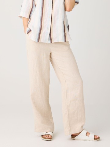 Leinenhose Posey Linen Pants yarndyed - light feather gray Knowledge Cotton Apparel
