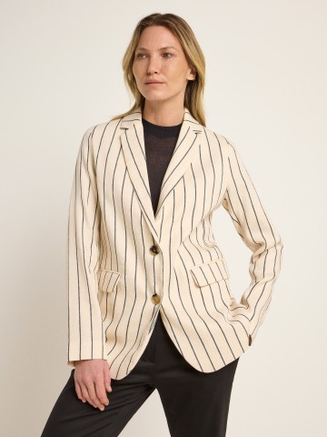 Streifenblazer creme black Lanius