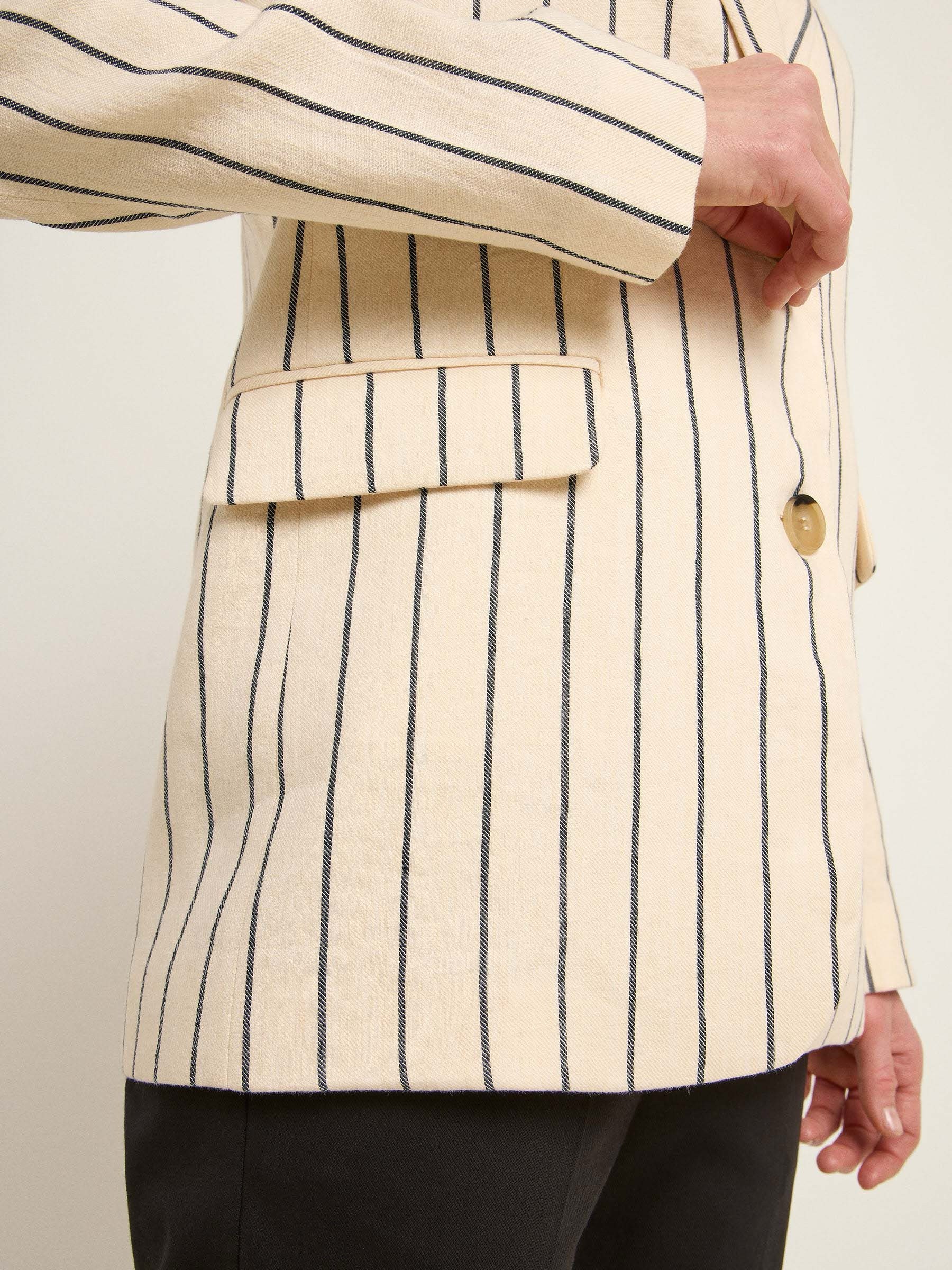 Streifenblazer creme black Lanius