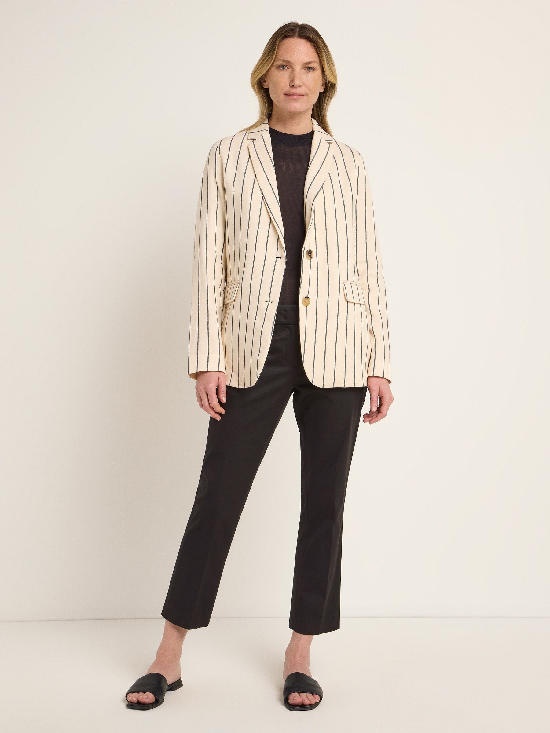 Streifenblazer creme black Lanius