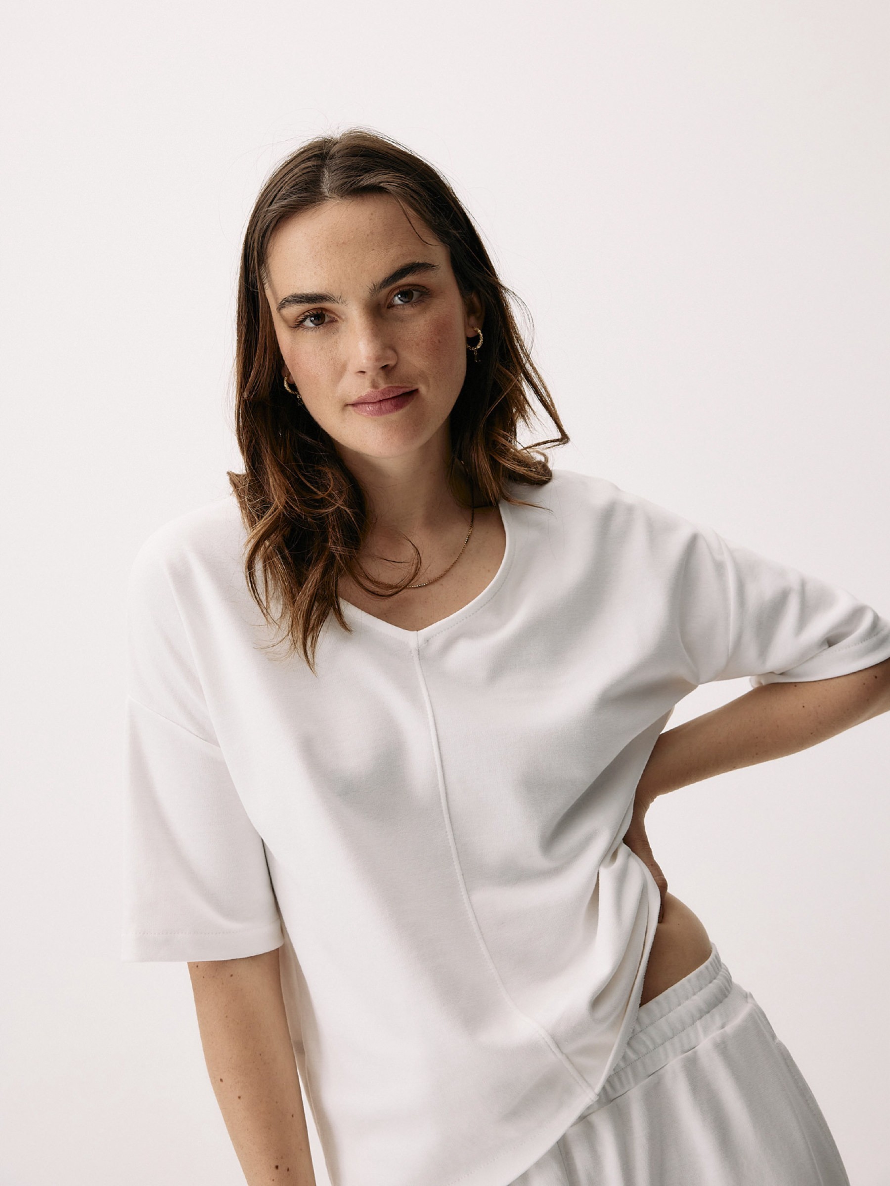 T-Shirt Pure Cotton Reversible Top vanilla white Moya Kala