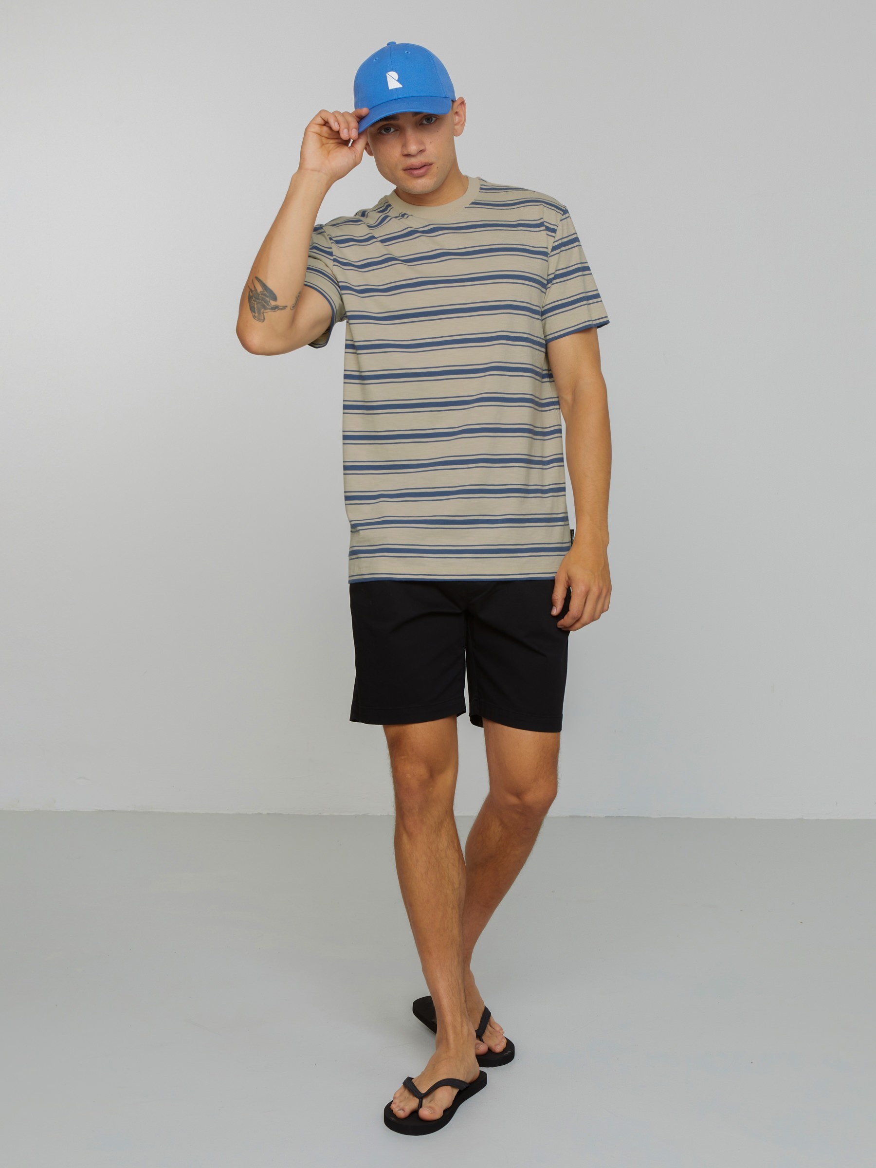 T-Shirt Cassava Stripes electric blue Recolution
