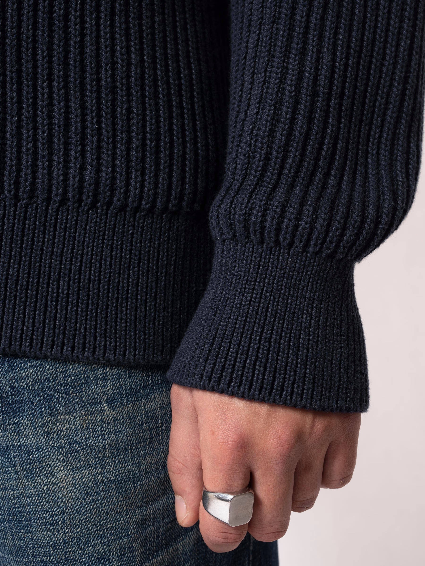 Strickpullover Frank Chunky Rib navy Nudie Jeans