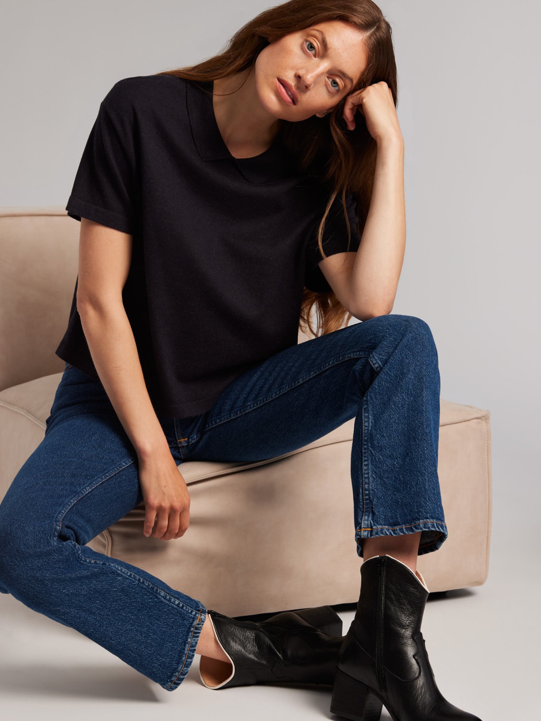 T-Shirt Boxy Polo anthracite Addition