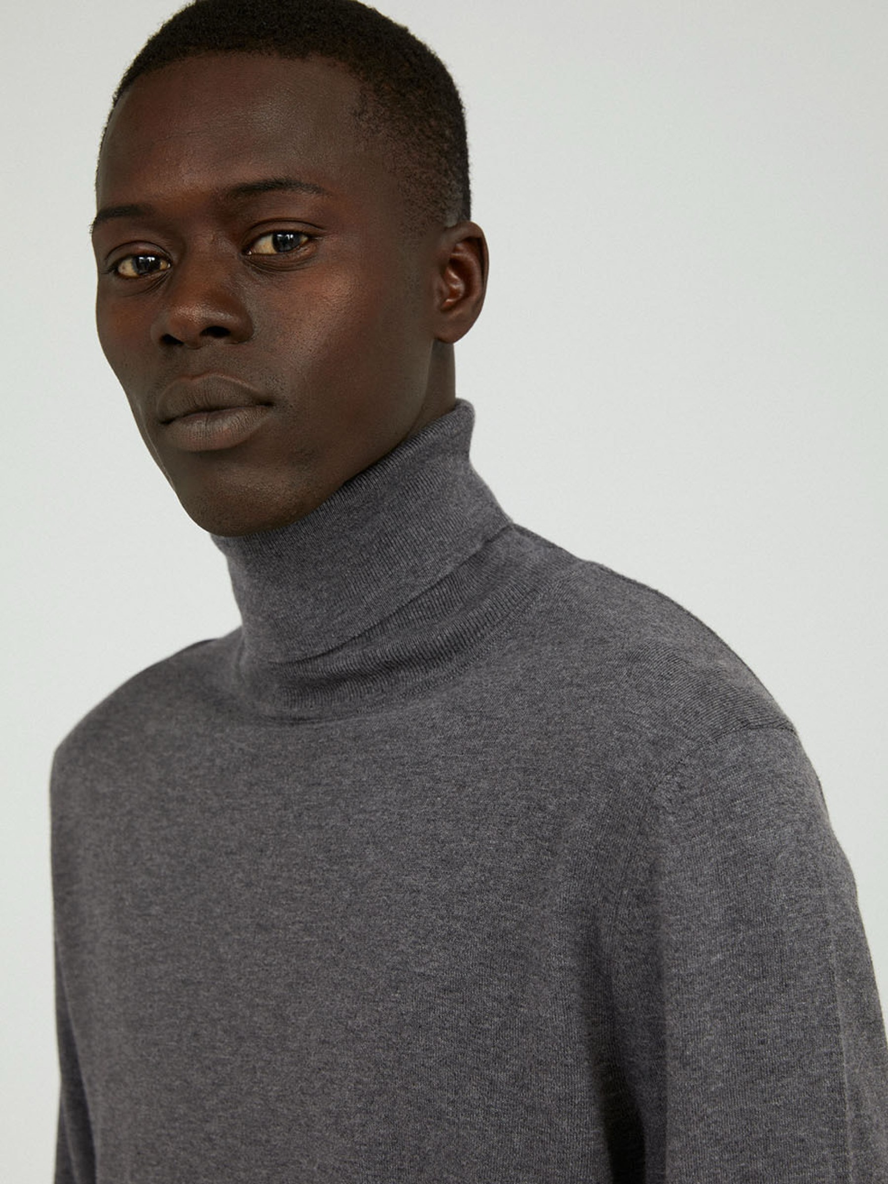 Rollkragenpullover Glaan mid grey melange Armedangels
