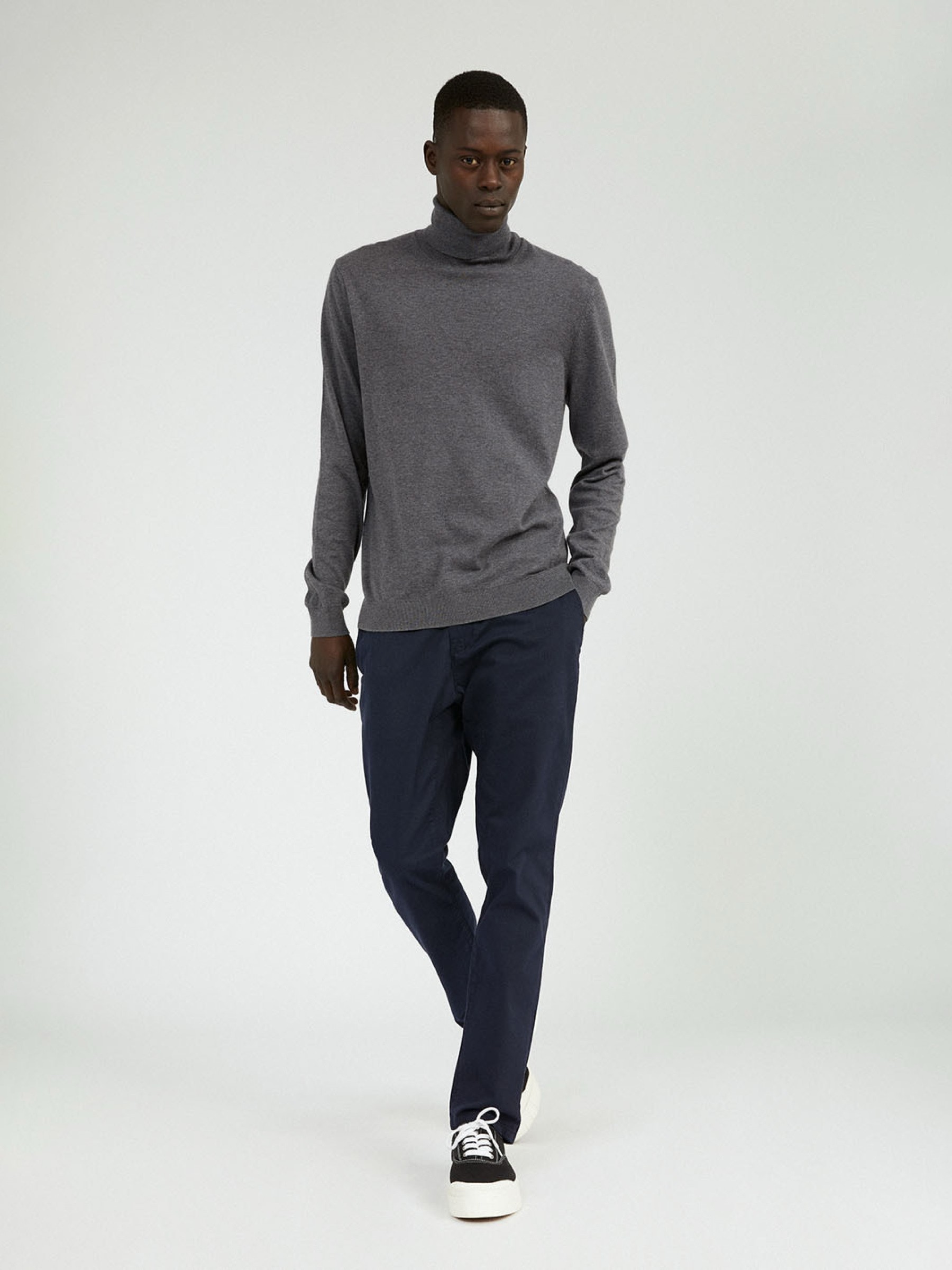 Rollkragenpullover Glaan mid grey melange Armedangels