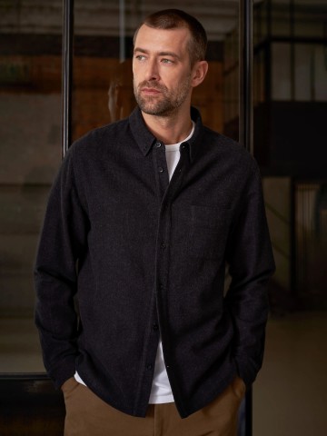 Hemd Ken Shirt eco flannel mel black About Companions