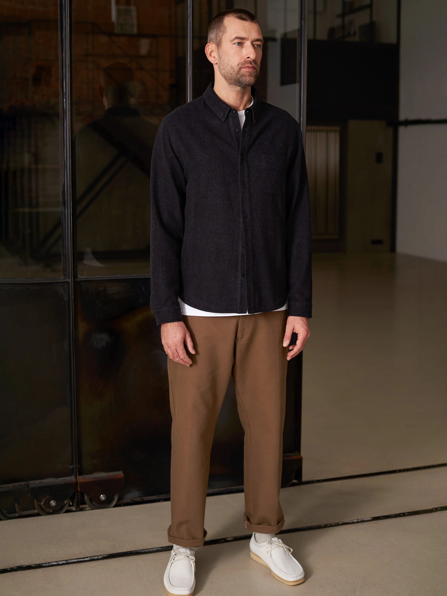 Hemd Ken Shirt eco flannel mel black About Companions