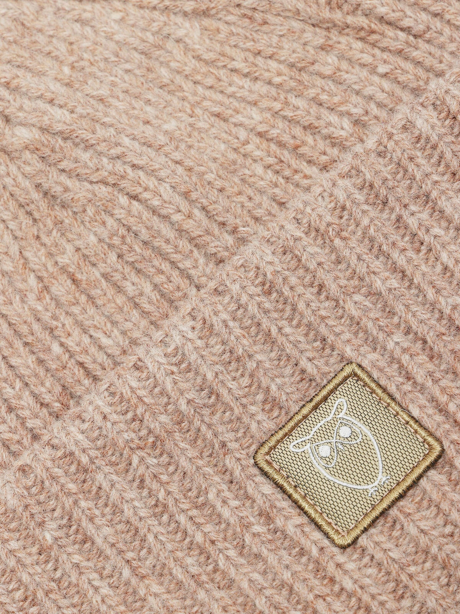 Mütze Low Wool Rib Beanie kelp melange Knowledge Cotton Apparel