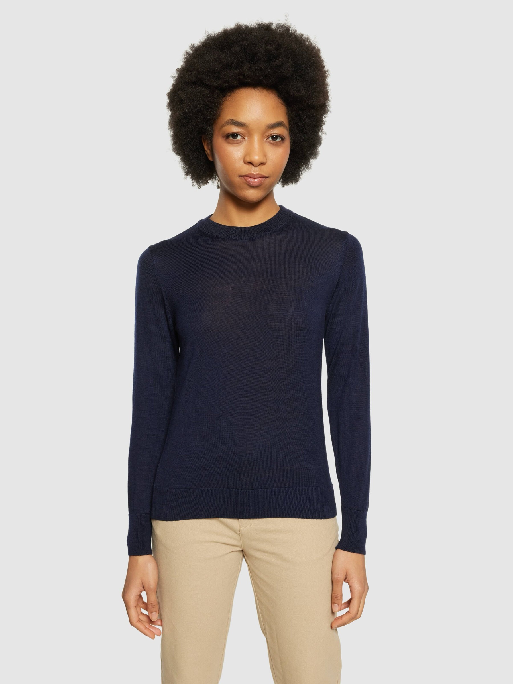 Pullover Fine Merino Crew Neck total eclipse Knowledge Cotton Apparel